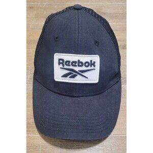 Classic Reebok Patch Trucker Hat Black Snapback Cap